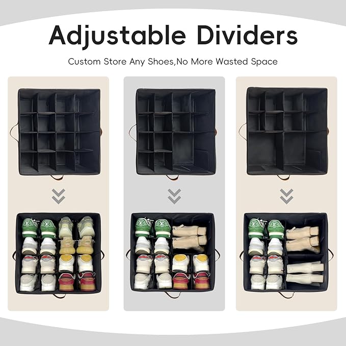 Shoe Organizer for Closet, 2 Pack Shoe Storage Bins - Image 3