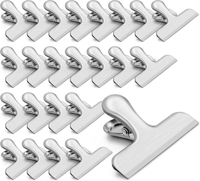 VNDUEEY 24 Pack Stainless Steel Chip Clips, Bag Clips by VNDUEEY