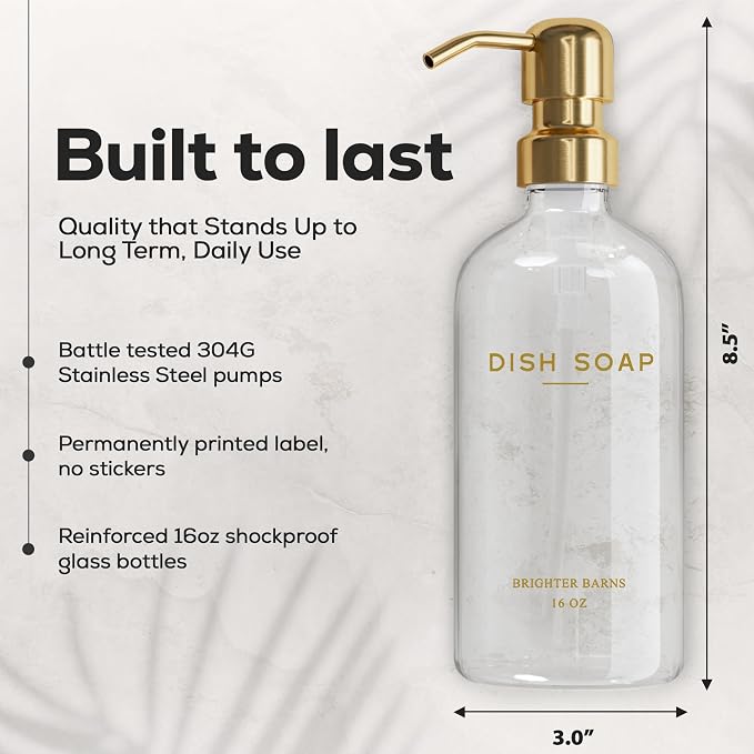 Luxury Glass Soap Dispenser Set by Brighter Barns - Image 3