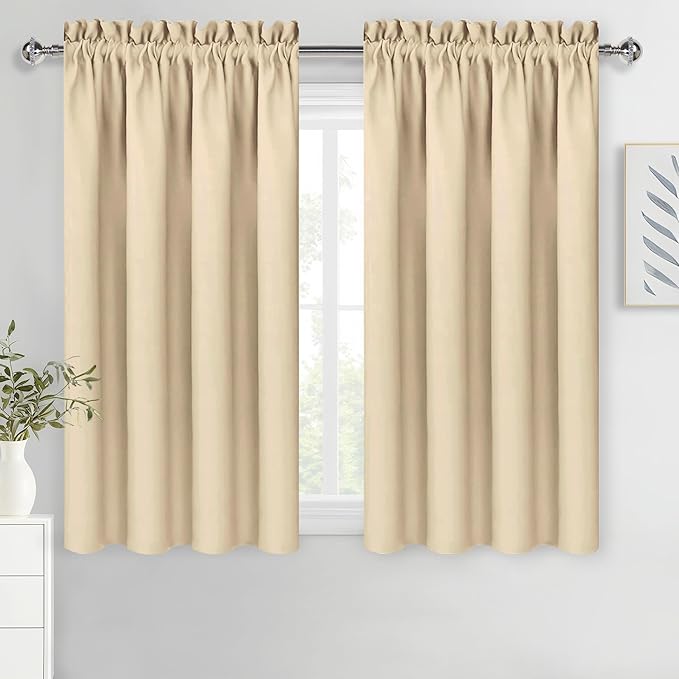 DWCN Beige Curtains for Bedroom Thermal Insulated Room Darkening Drapes for by DWCN