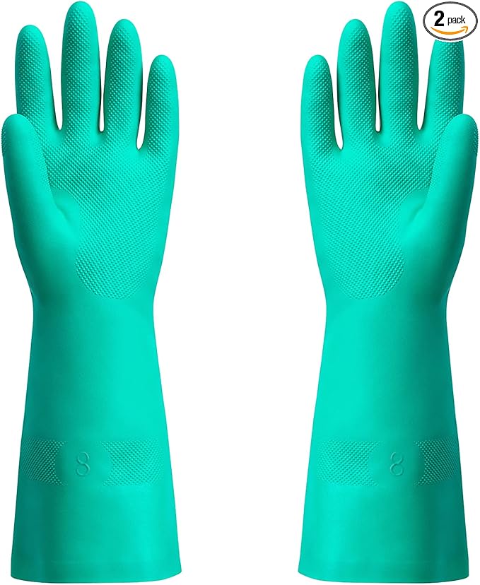 ThxToms Chemical Resistant Nitrile Gloves, Resist Household Acid, Solvent and by ThxToms