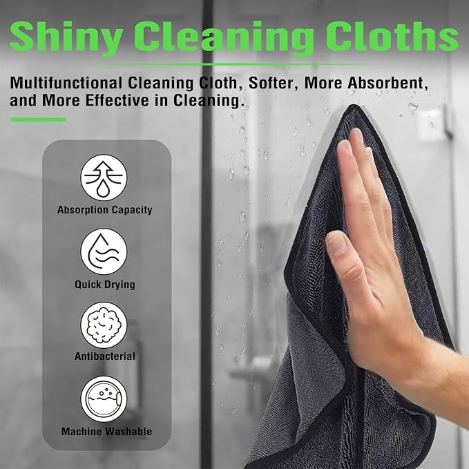 Shiny Bath Wipes Shower Cleaning Cloths, Premium Car Drying Towel | Ultra - Image 2