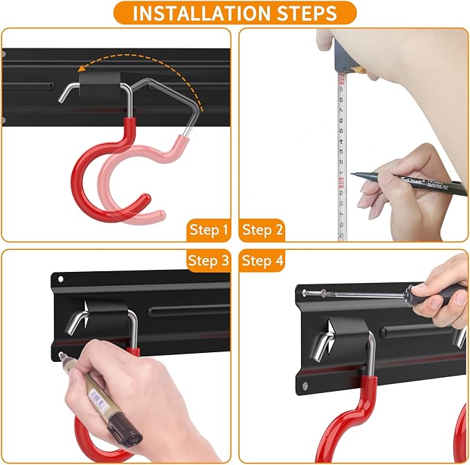WALMANN All Metal 64 Inch Wall Mount Garden Tool Organizer - Image 5