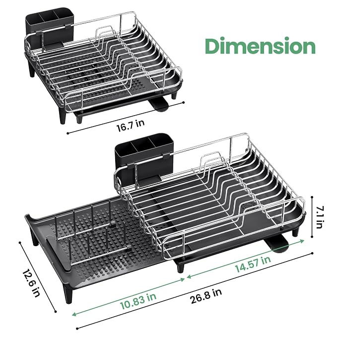 Expandable Dish Drying Rack, Foldable Dish Rack - Image 6