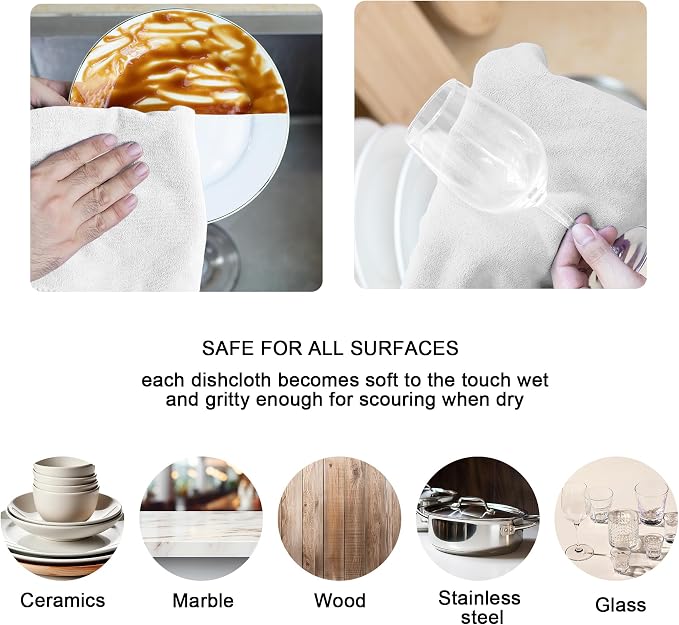 kimteny 13x28 Inches Kitchen Cloth Dish Towels, 400 GSM Premium Dishcloths - Image 3