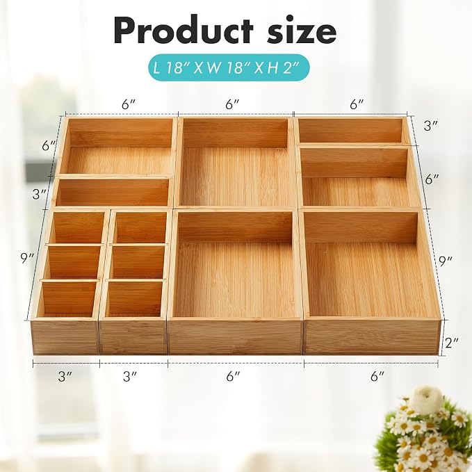 Fabsome Drawer Organizer, Small Wooden Container Tray - Image 6