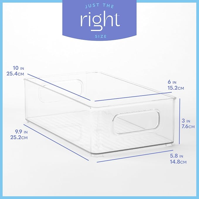 Plastic Food Storage 4 Pack Clear Container Bin - Image 3