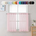Chyhomenyc Sheer Curtains 36 inch Length 2 Panels, Light Filtering Voile Rod by Chyhomenyc