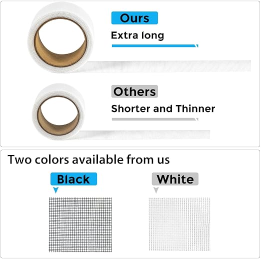 White Window Screen Repair Tape, 2 in X 30 FT Kit - Image 5