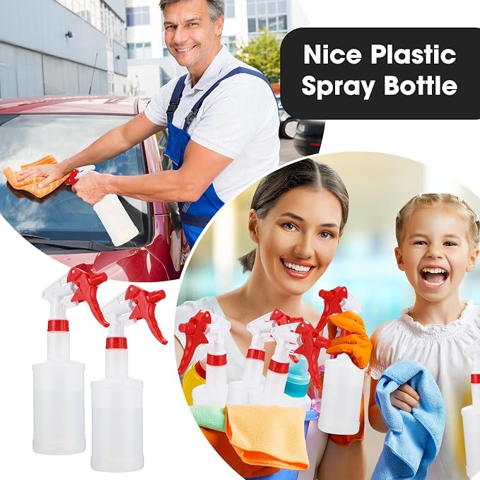 Eccliy 12 Pcs 16 Oz Plastic Spray Bottle, Adjustable Empty Reusable Sprayer - Image 3