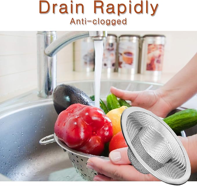 4pcs Heavy Duty Stainless Steel Slop Basket Filter Trap, 3.54" Top / 1.65" Mesh - Image 5