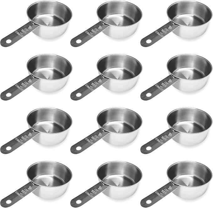 1/2 Cup Stainless Steel Measuring Cup | Sturdy Metal 125 ml | 125 cc | 4 oz | by Knupp+Co.