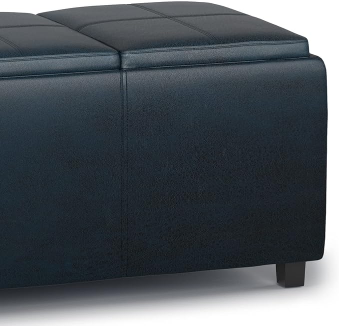 SIMPLIHOME Avalon 42 inch Wide Contemporary Rectangle Storage Ottoman in - Image 7