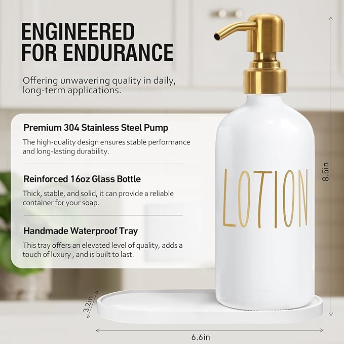 MOMEEMO Bathroom Soap Dispenser Set, Contains Lotion and Hand Soap Dispenser - Image 2