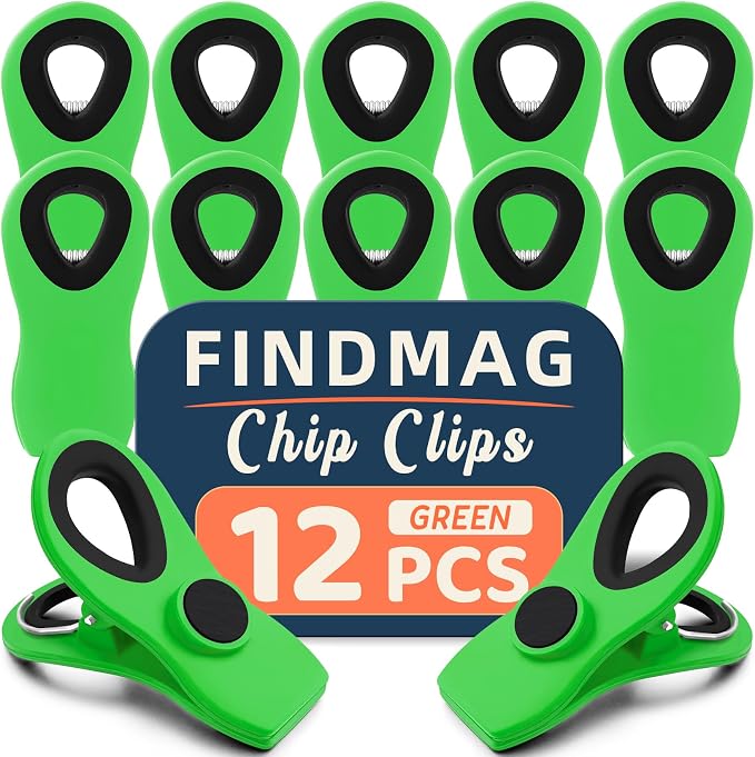 FINDMAG Big Chip Clip, Cute Magnet Clips Refrigerator Sealing Clip, Plastic by FINDMAG