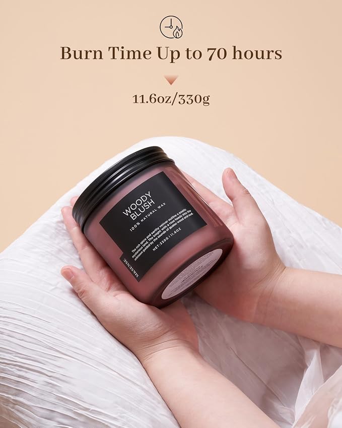 M&SENSE Rose Oudwood Scented Candle, 11.6oz 70 Hours Natural Soy Wax Long - Image 4