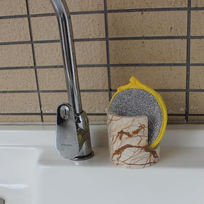 Natural Pink Marble Sponge Holder - Image 2