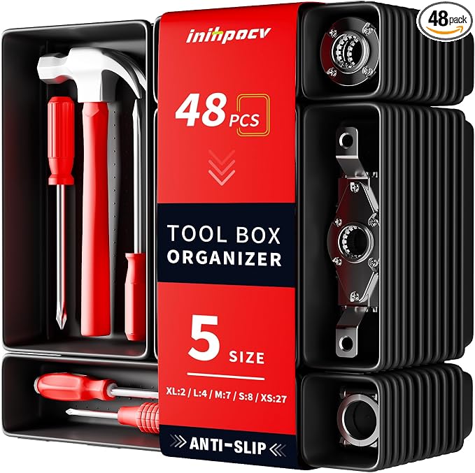 【48PCS & 5 Sizes】Tool Box Organizer Tray, Toolbox Drawer Organizer by Unknown