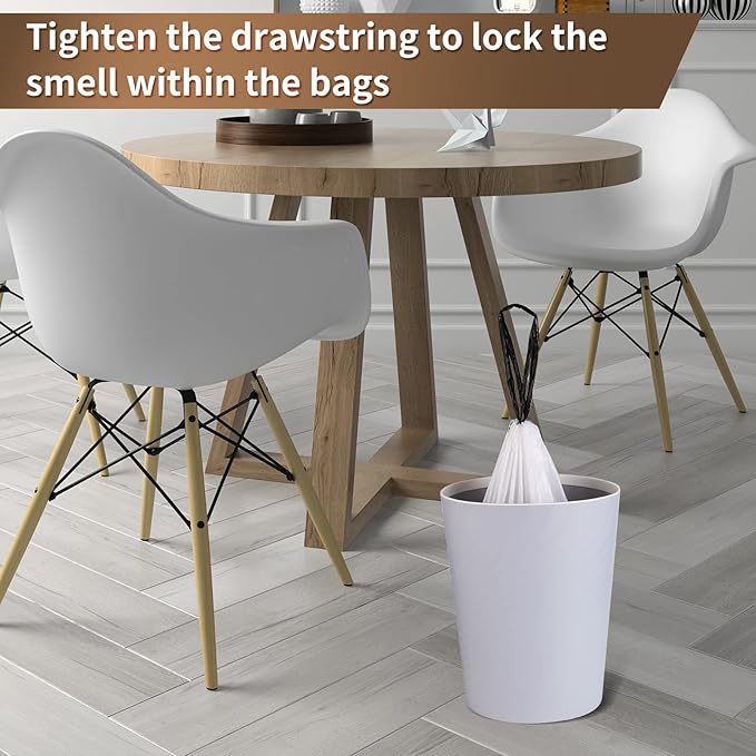 Trash Bags Drawstring Garbage Bags 8 Gallon Thickened Stretchy, Office and - Image 4