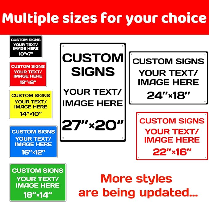 Repaly Personalized signs, Aluminum Weatherproof Metal Sign Multiple Sizes - Image 6