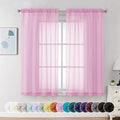 Chyhomenyc Pink Sheer Curtains 54 Inch Long 2 Panels, Light Filtering Rod by Chyhomenyc