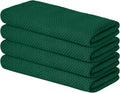 Artoid Mode 100% Cotton Dark Green Waffle Weave Kitchen Dish Cloths, 13x28 Inch by ArtoidMode