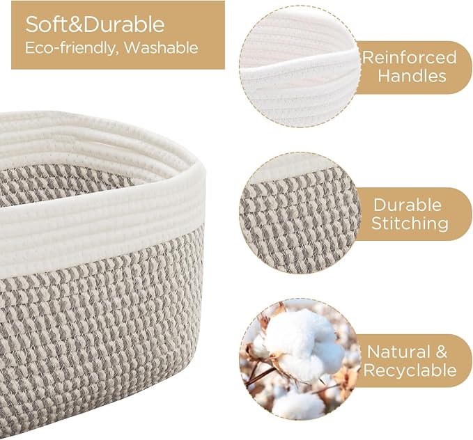 Small Cotton Rope Basket – Storage Bin - Image 9