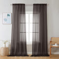 Chyhomenyc Sheer Chocolate Brown Curtains 90 inches Long 2 Panels, Light by Chyhomenyc