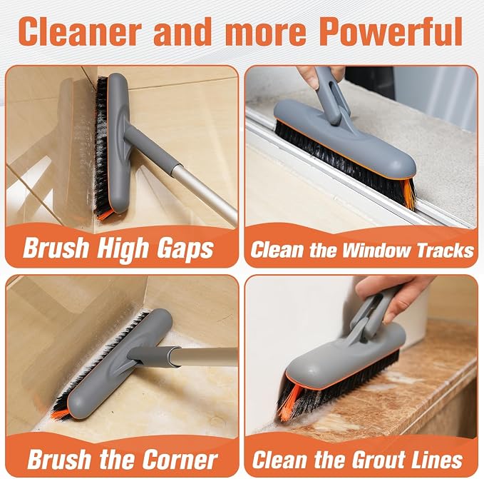 Eazer Grout Brush with Long Handle, 180°Rotation Tile Grout Cleaning Brush - Image 5