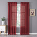 Tollpiz Sheer Curtain Linen Textured Living Room Curtains Sheer Light Filtering by Tollpiz