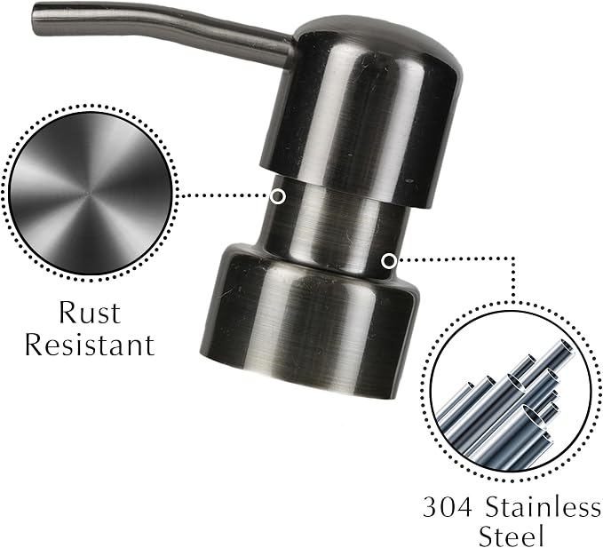 Emerson Essentials Glass Soap Bottle Dispensers, 2 Pack, Stainless-Steel Pumps - Image 4