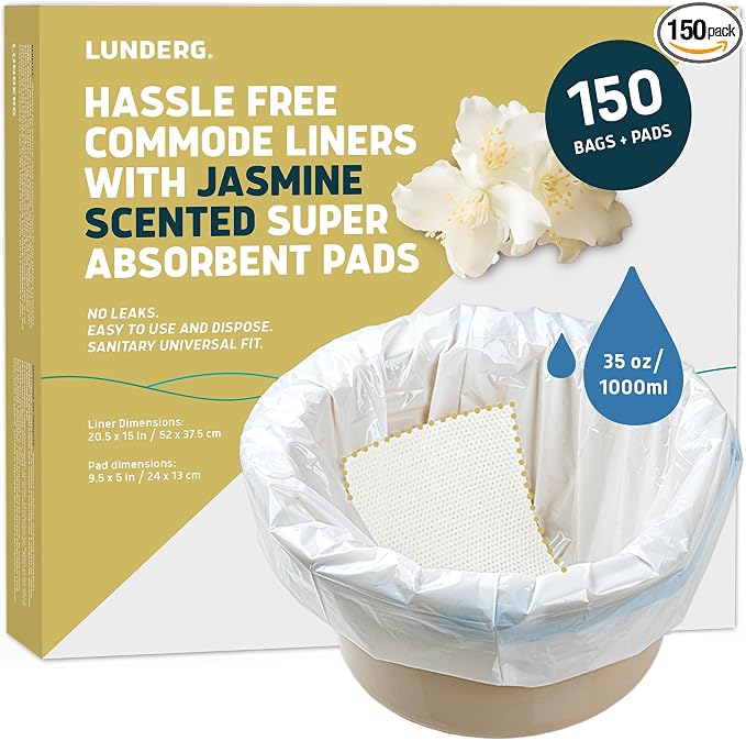 Lunderg Commode Liners with Absorbent Pads by LUNDERG