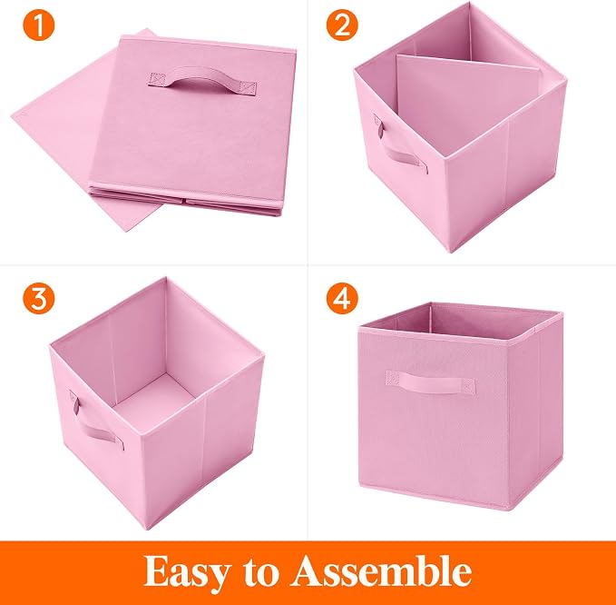 Lifewit 12 Packs Storage Cubes, 11 Inch Cube Storage Bins, Foldable Decorative - Image 2