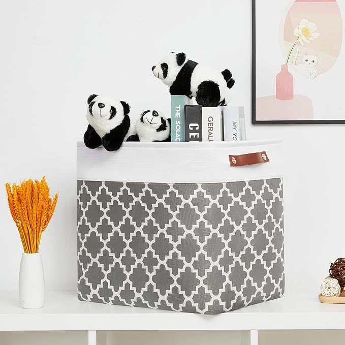 DULLEMELO Storage Baskets Large 17"x12"x15" Foldable Rectangular Storage Bins - Image 6
