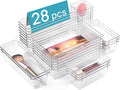 Vtopmart 28 PCS Clear Plastic Drawer Organizers Set, 4-Size Bathroom and Vanity by Vtopmart