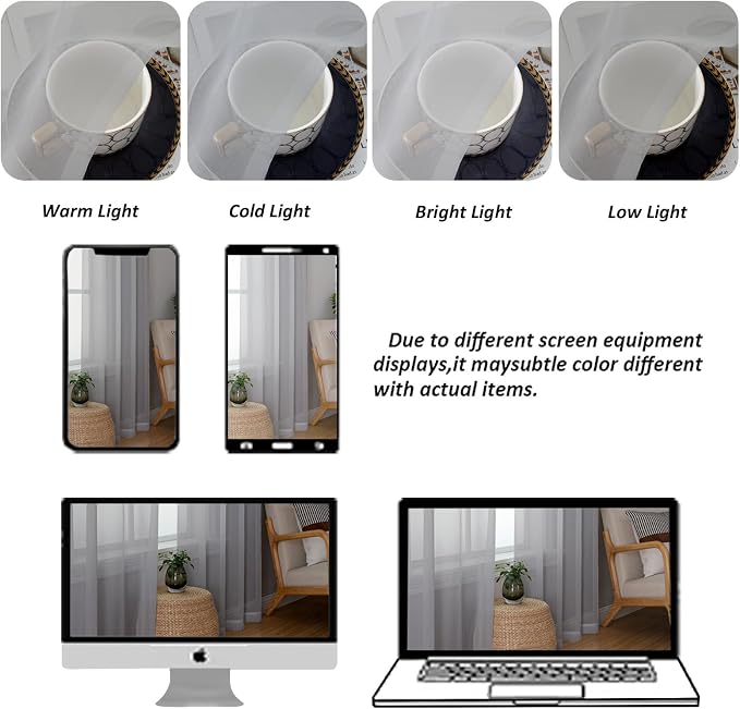Chyhomenyc Sheer Valances for Windows 2 Pack, Small Window Curtains for Living - Image 5