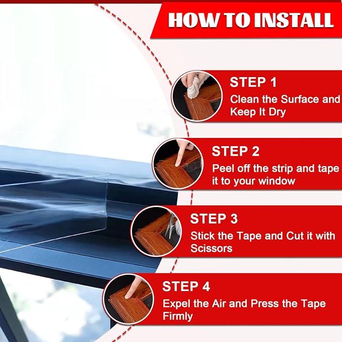 Transparent Window Weather Sealing Tape 2 Inch x 66 FT Weather Stripping - Image 6