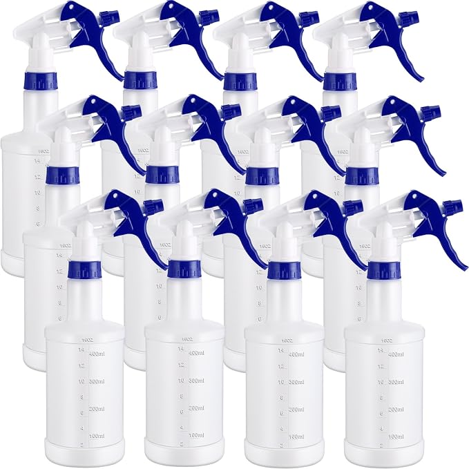 Eccliy 12 Pcs 16 Oz Plastic Spray Bottle, Adjustable Empty Reusable Sprayer by Eccliy