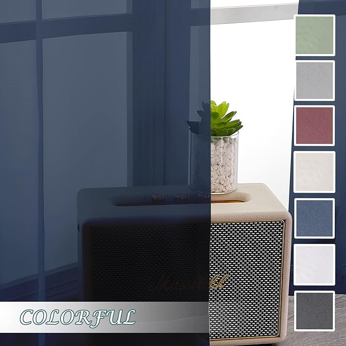 Chyhomenyc Sheer Curtains 72 Inch Length Set of 2, Rod Pocket Voile Drapes - Image 9