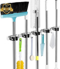 AceMining 5 Racks and 4 Hooks Mop and Broom Holder Wall Mount, Broom Organizer by AceMining