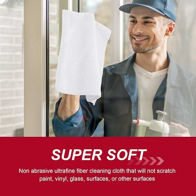 200 Pcs Microfiber Cleaning Cloth 16x16 Inch Microfiber Towels - Image 4
