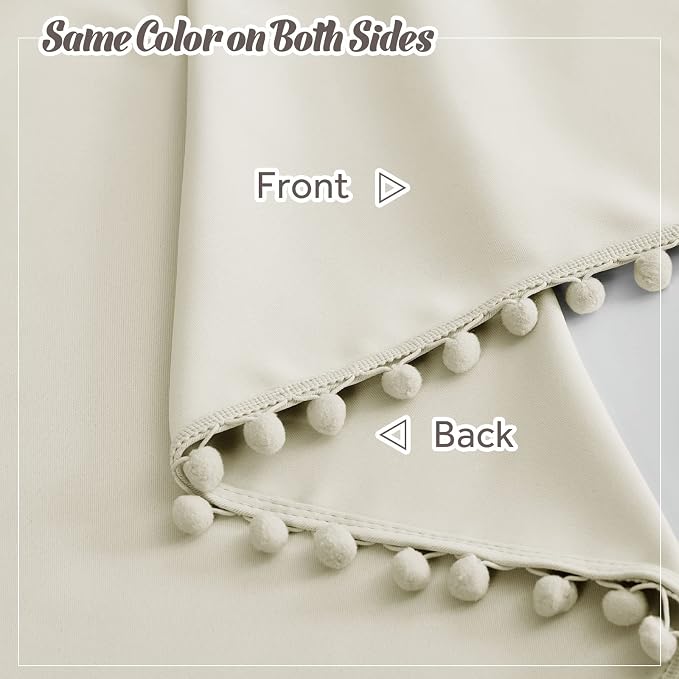 RYB HOME Bedroom Curtains 84 Inches Long Kids Curtains Blackout Window Drapes - Image 4