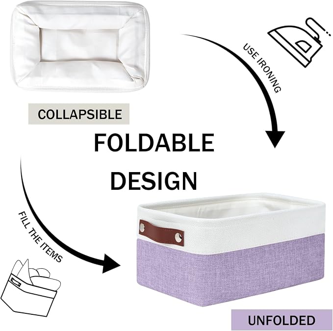 DULLEMELO Small Storage Baskets 6 Pack, Fabric Collapsible Gift Storage Baskets - Image 6