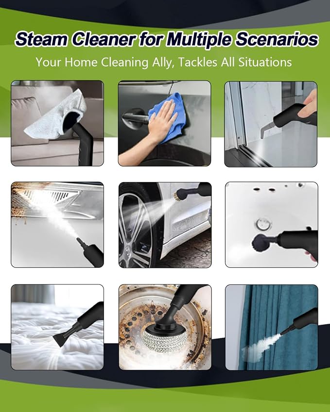 Handheld Steam Cleaner for Home, 10s Heat-Up/2.11 Qt Tank/4.5BAR High Pressure - Image 5