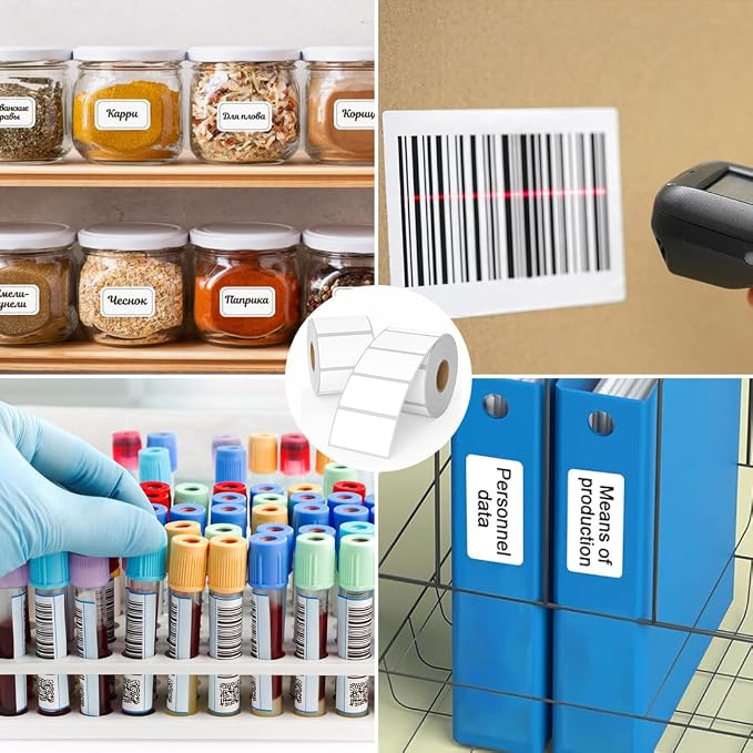 Thermal Labels 2-1/4 x 1-1/4, Adhesive Label Stickers 1000 Printer Papers - Image 2