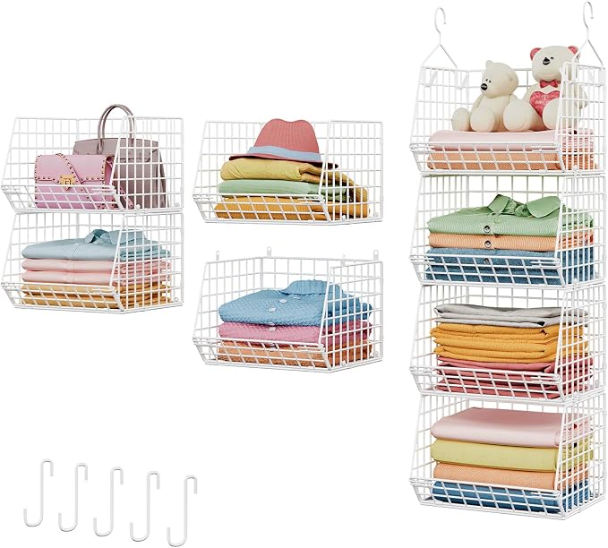 X-cosrack 4 Tier Closet Hanging Organizer, Foldable Closet Shelving by X-cosrack