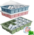 Silicone Ice Cube Tray, 3 Pack Easy-Release Stackable Ice Trays by Unknown