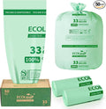 ECOLipak 33 Gallon Compostable Trash Garbage Bags, US BPI ASTM D6400 and OK by ECOLipak