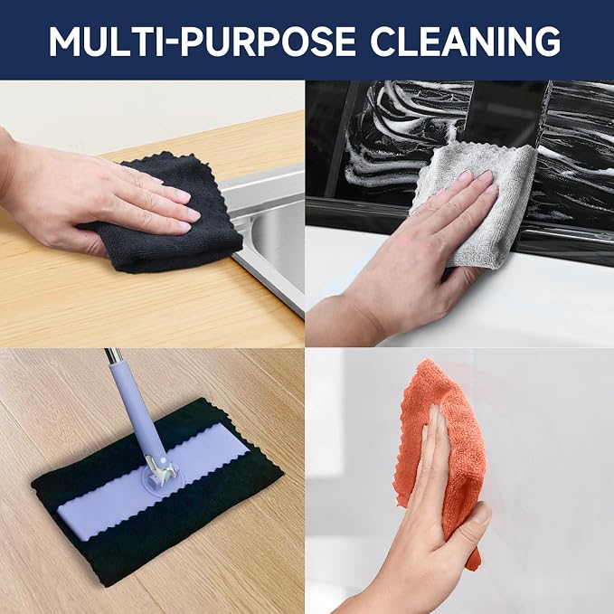 20Pack Microfiber Cleaning Cloth in Bag, Lint Free, Scratch & Streak-Free Cloth - Image 4