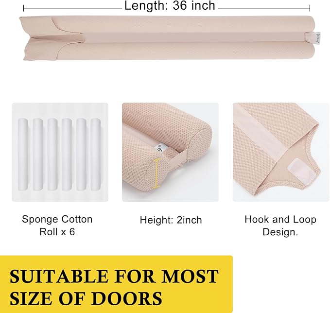 fowong Door Draft Stopper 30" to 36" Adjustable Draft Stopper - Image 2